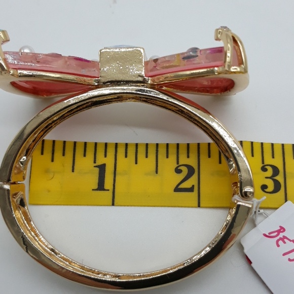Betsey Johnson Jewelry Betsey Johnson Pink Funfetti Bow Gem Brace